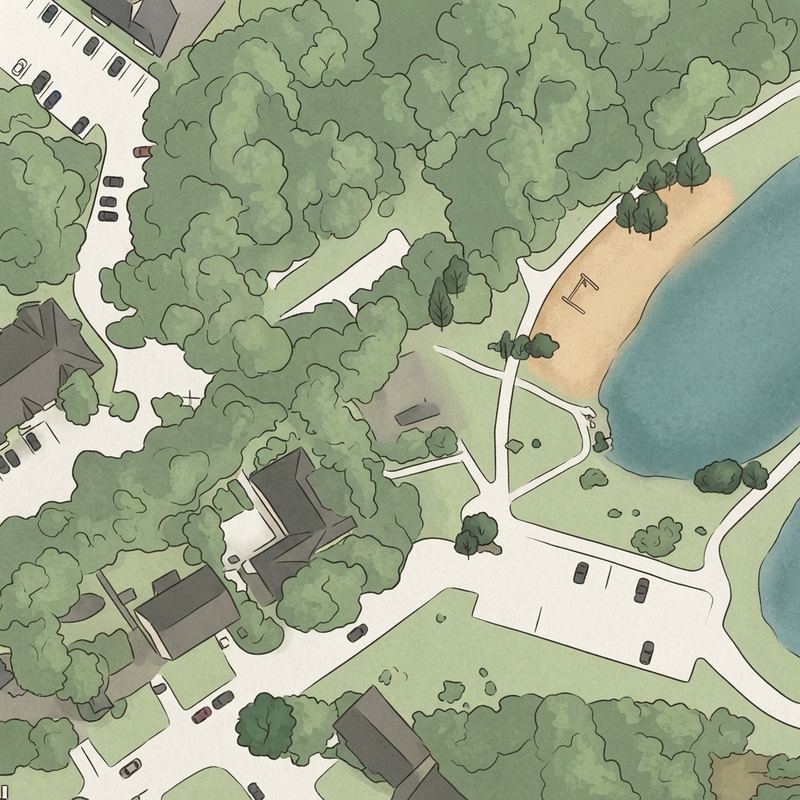 Illustrated map of Waterview Park
