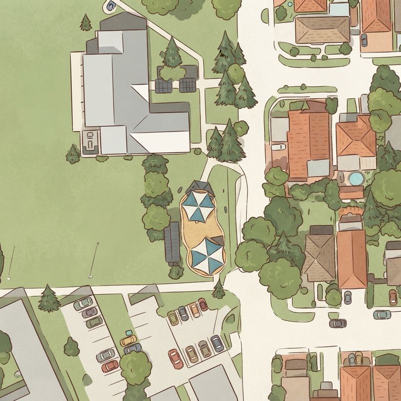 Illustrated map of Watery Park