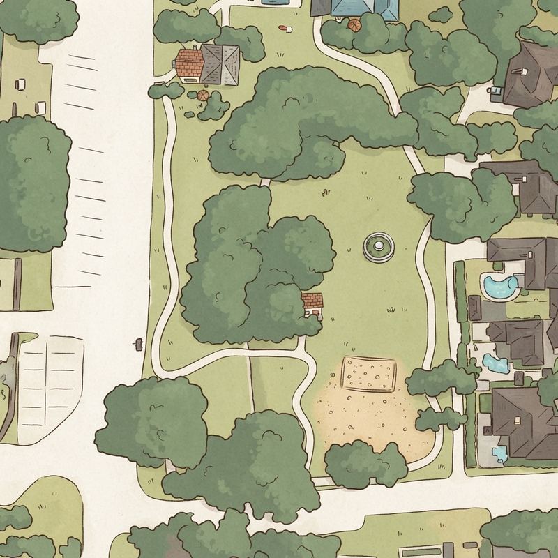 Illustrated map of Watkins Park