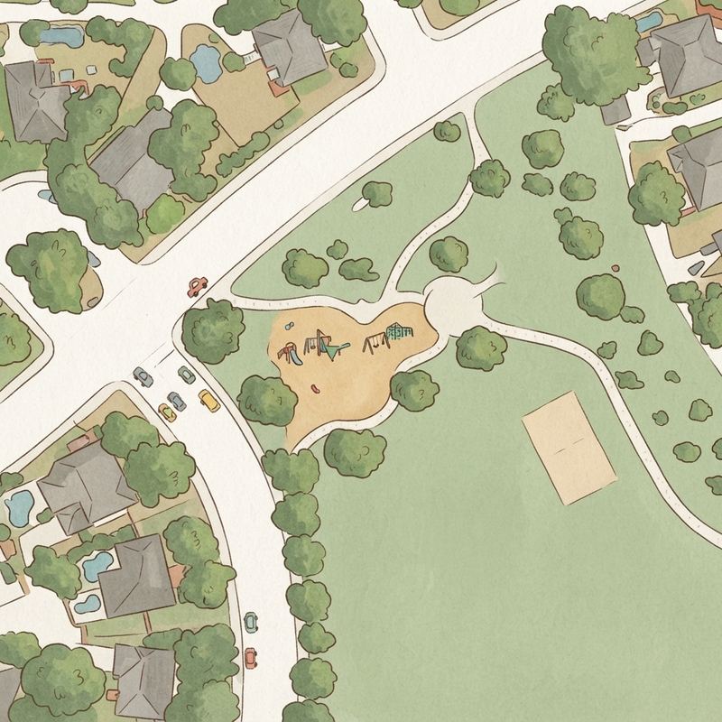 Illustrated map of Watters Crossing Park