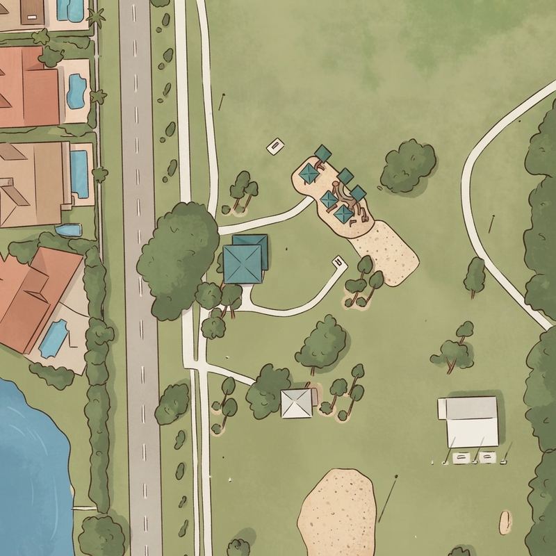Illustrated map of Waverly Park