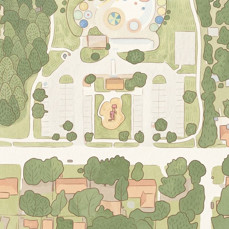 Illustrated map of Wayne Frady Park