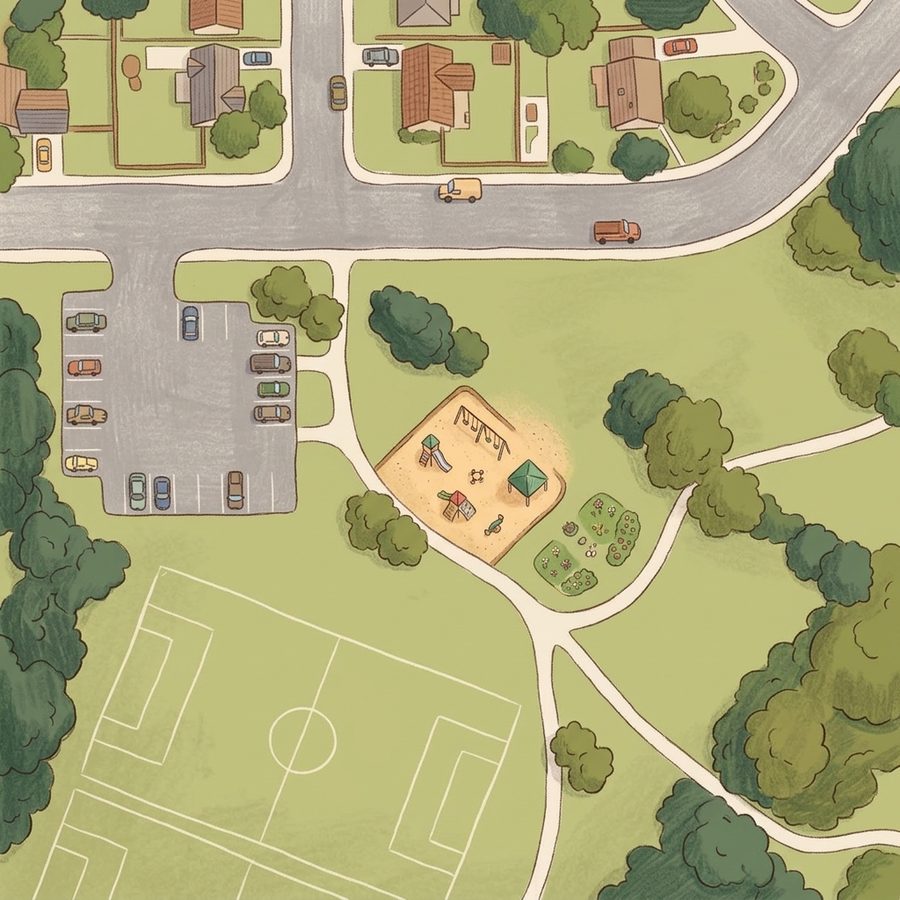 Illustrated map of Weaver Hollow Park