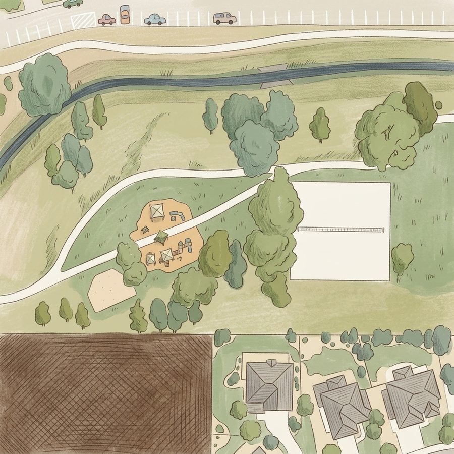Illustrated map of Weaver Park
