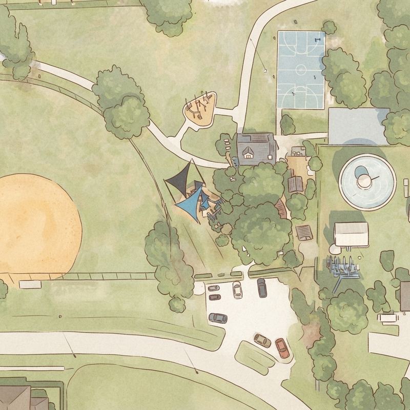 Illustrated map of Wedgefield Park