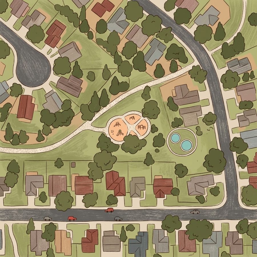 Illustrated map of Welte Park