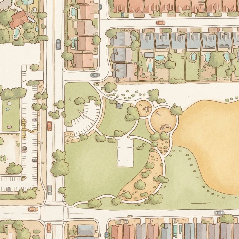 Illustrated map of Werner's Field Park
