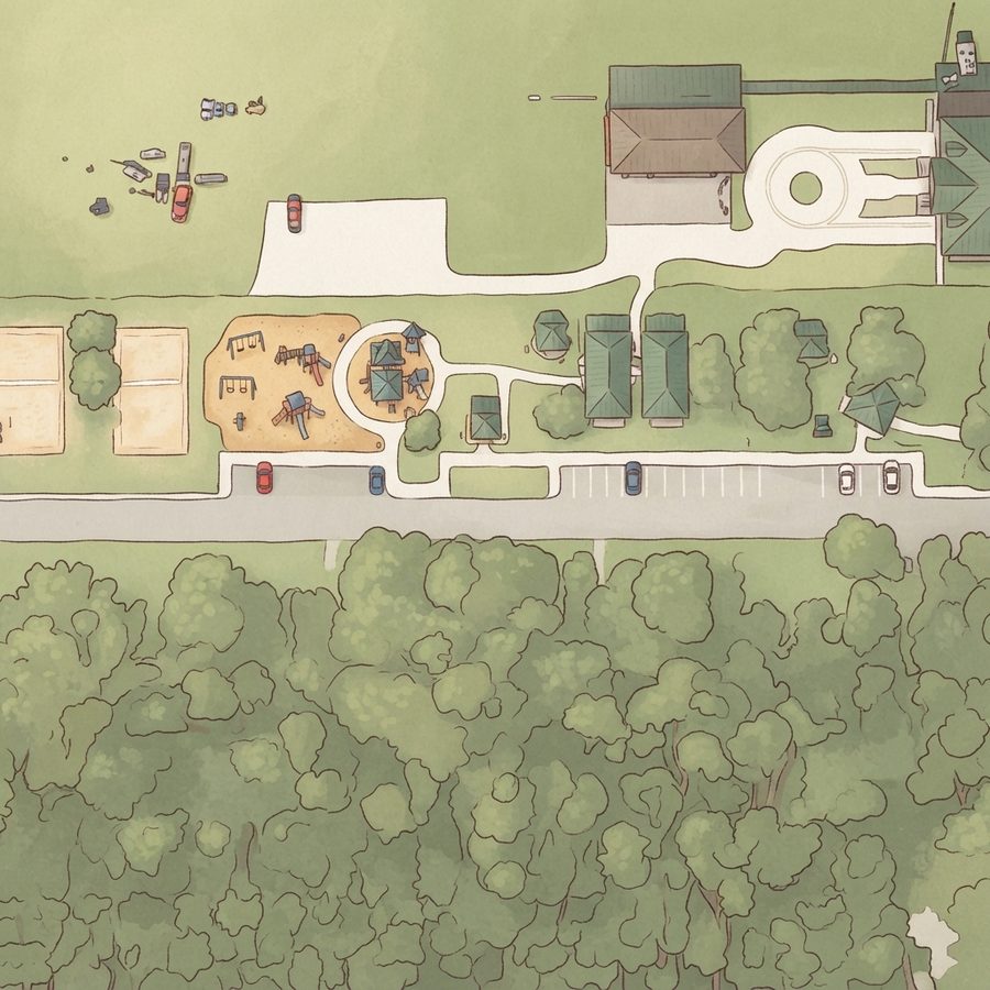Illustrated map of West Beach Park