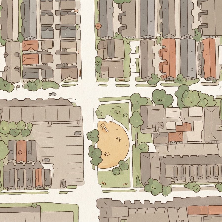 Illustrated map of West End Park