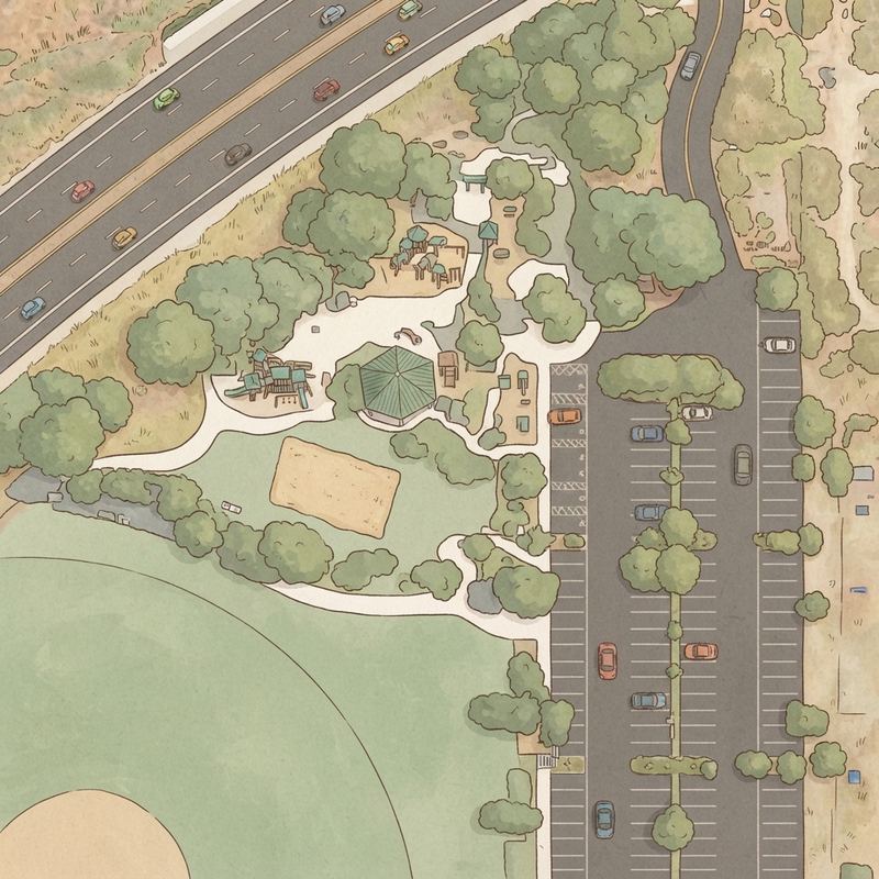 Illustrated map of West Hills Park Pavilion