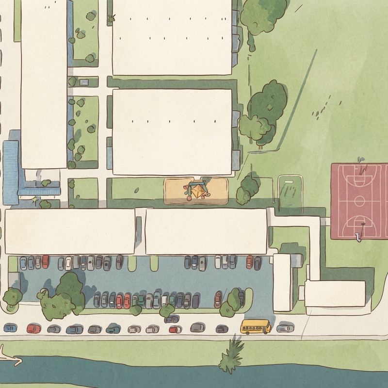 Illustrated map of West Lakes Preparatory Playground
