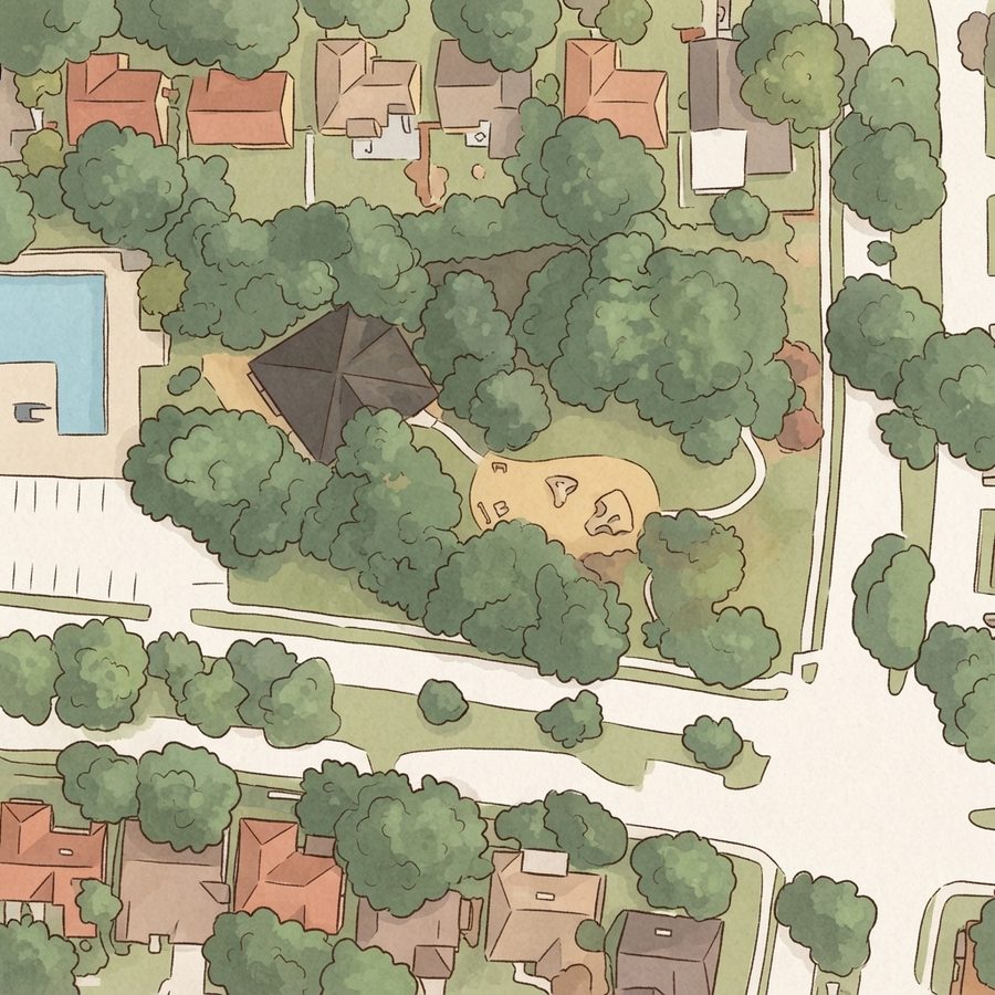 Illustrated map of West Memorial Park