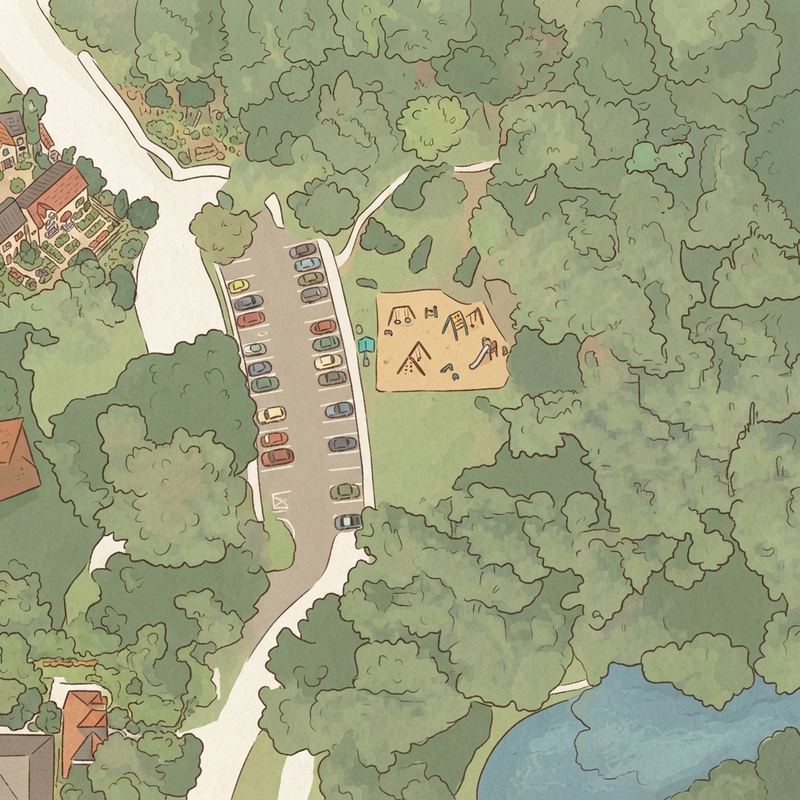 Illustrated map of West Playground at Murphey Candler Park