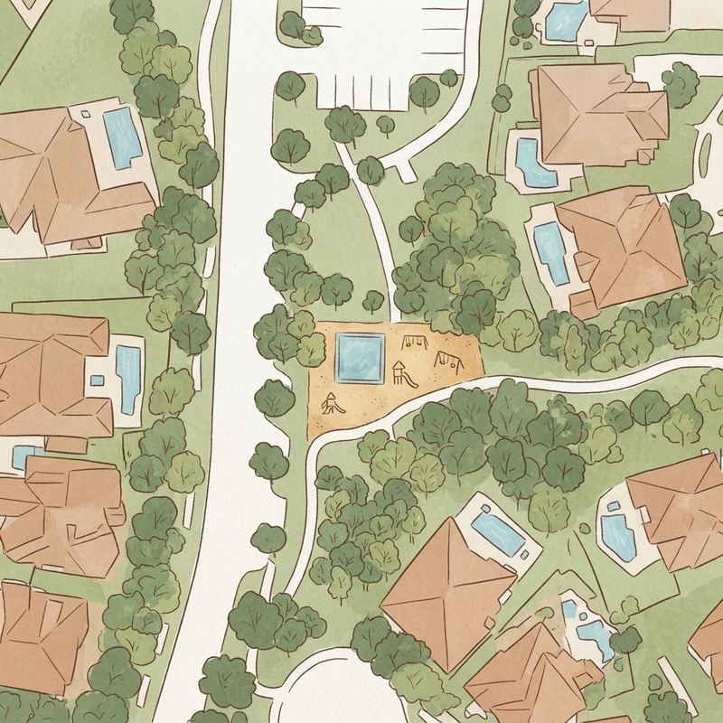 Illustrated map of West Ranch Playground