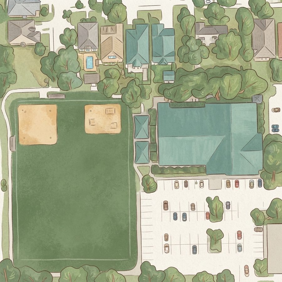 Illustrated map of West University Place Recreation Center Playground