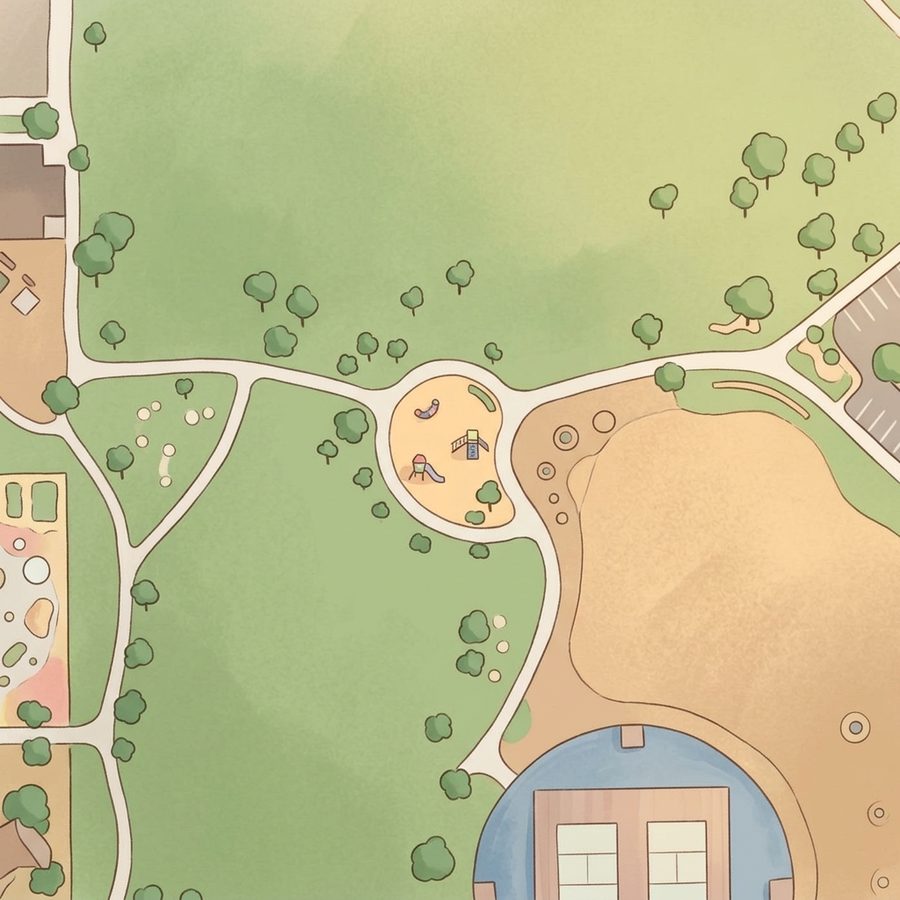 Illustrated map of West Woods Park