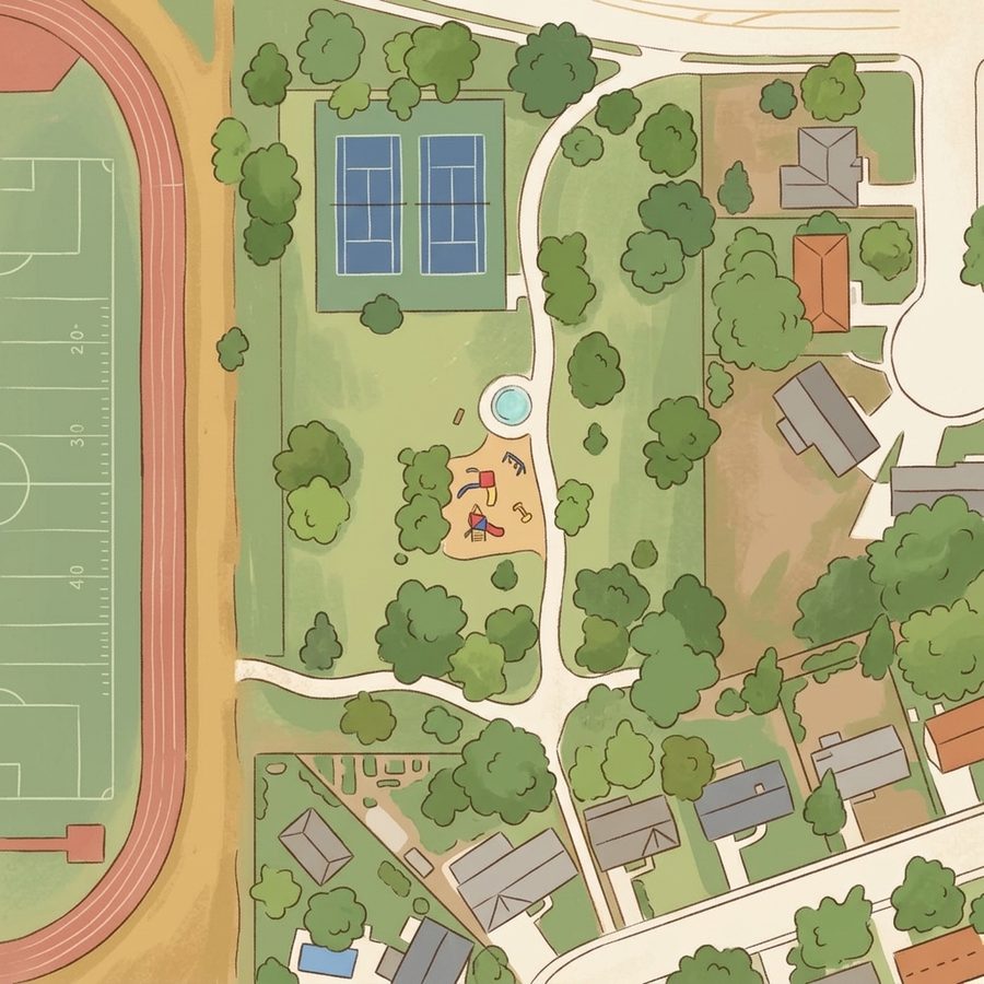 Illustrated map of Westborough Park