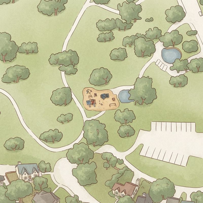 Illustrated map of Westchester Park