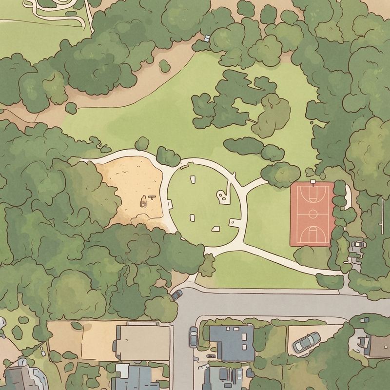 Illustrated map of Western Hills Park
