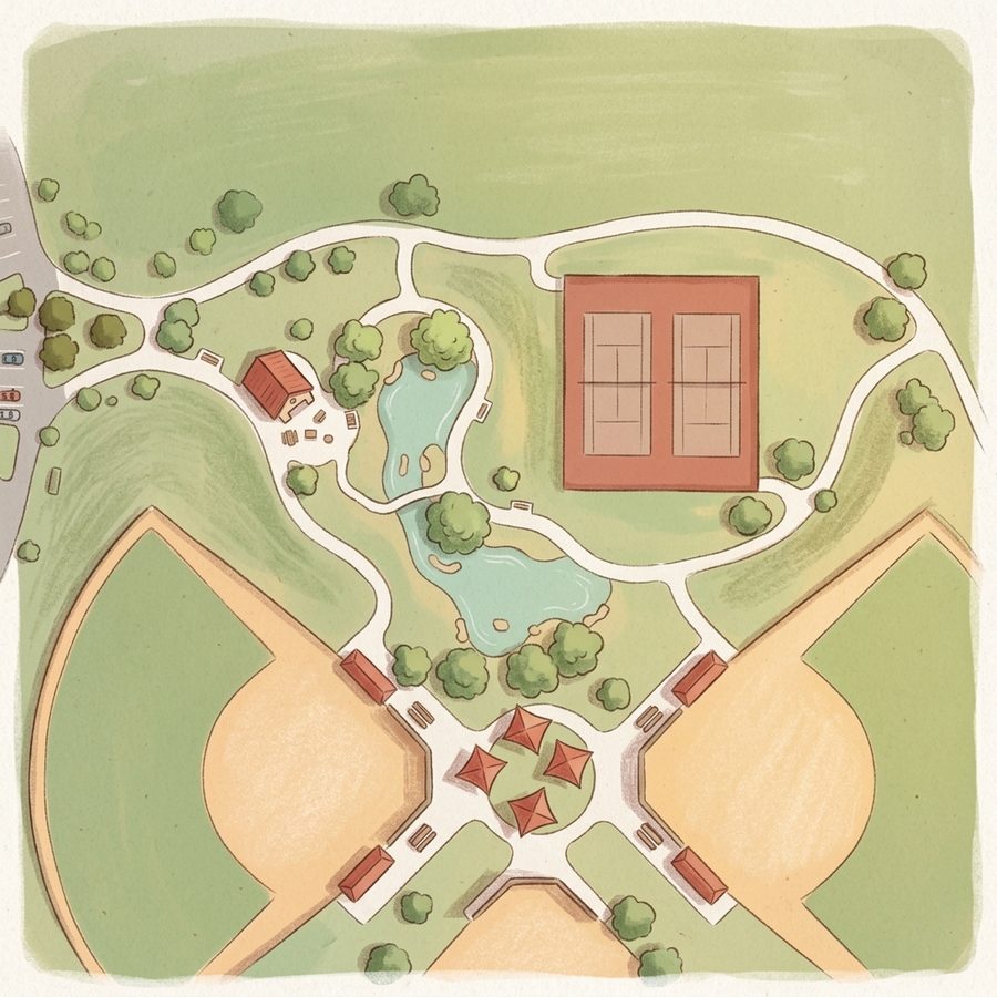 Illustrated map of Westfield Village Park