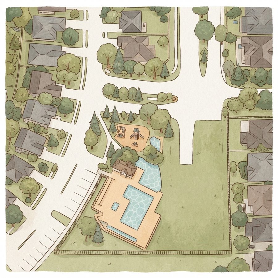 Illustrated map of Westgreen Park Playground