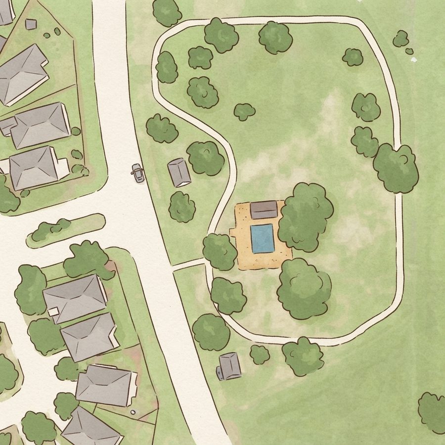 Illustrated map of Westheimer Place Park