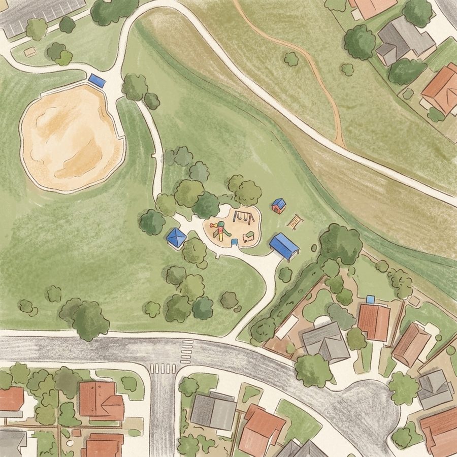 Illustrated map of Westlake Village Park