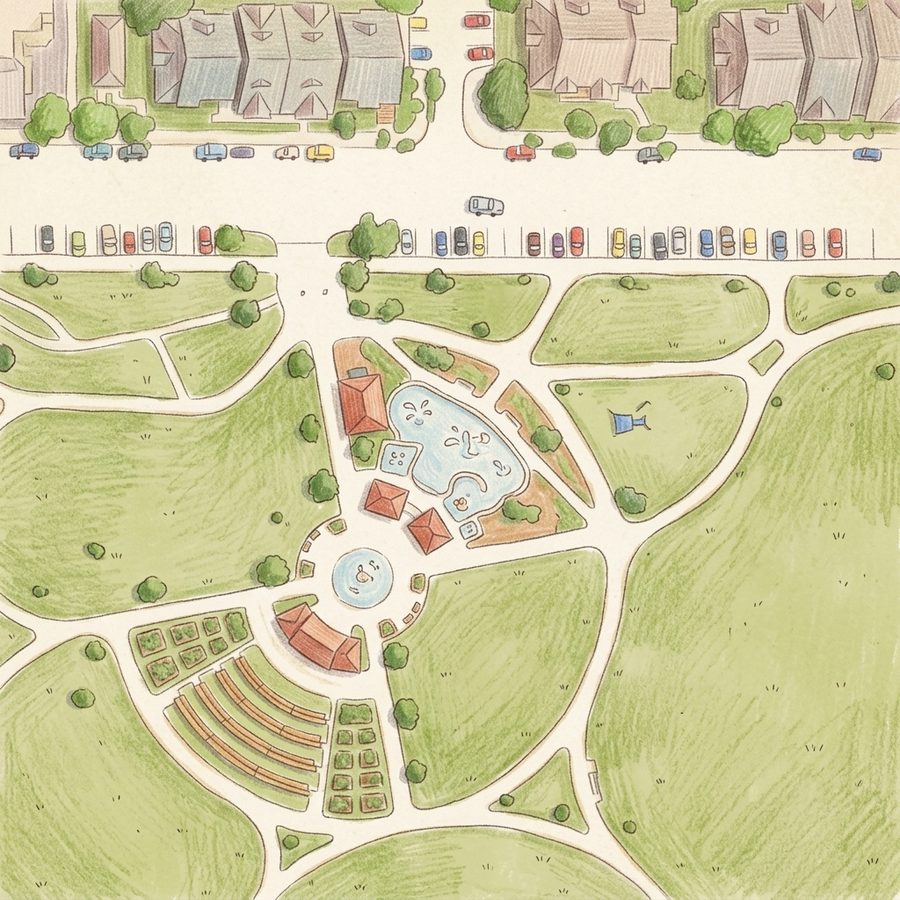 Illustrated map of Westminster Center Park