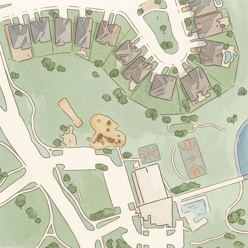 Illustrated map of Westmoor Playground