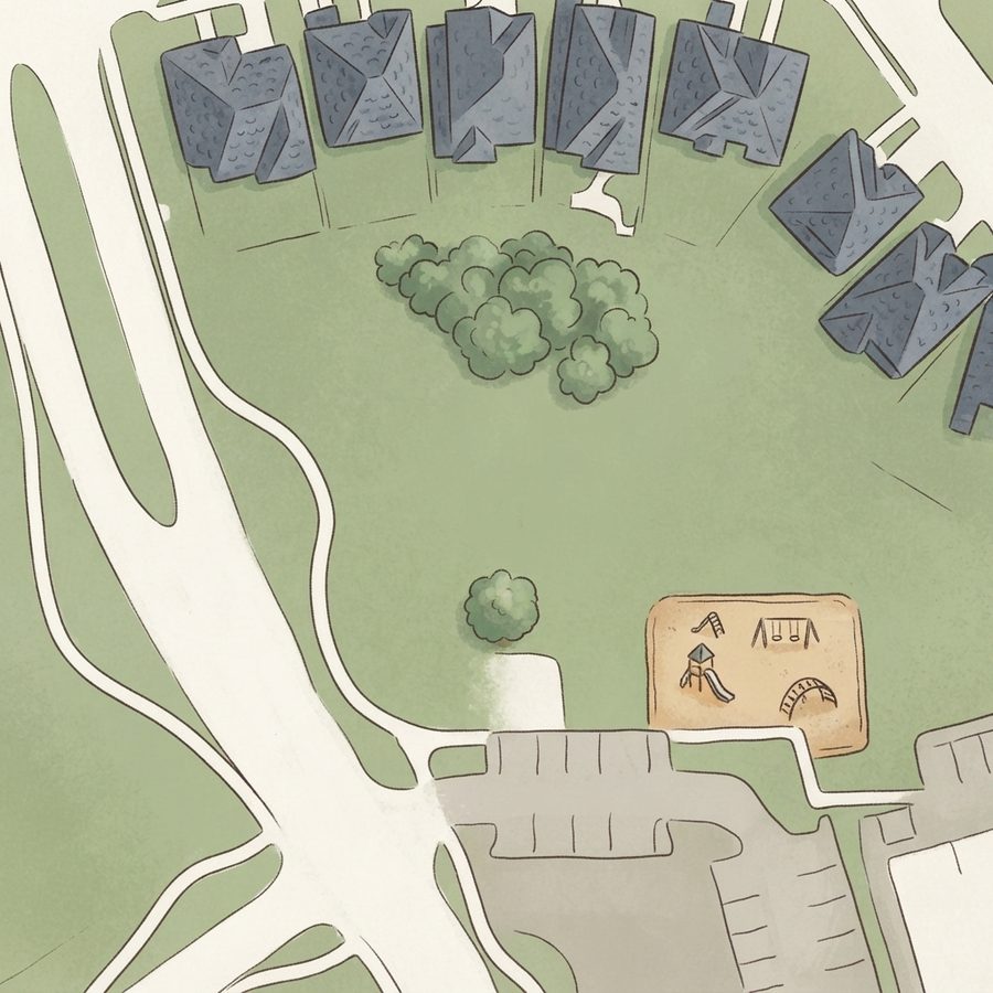 Illustrated map of Westmoor Zipline