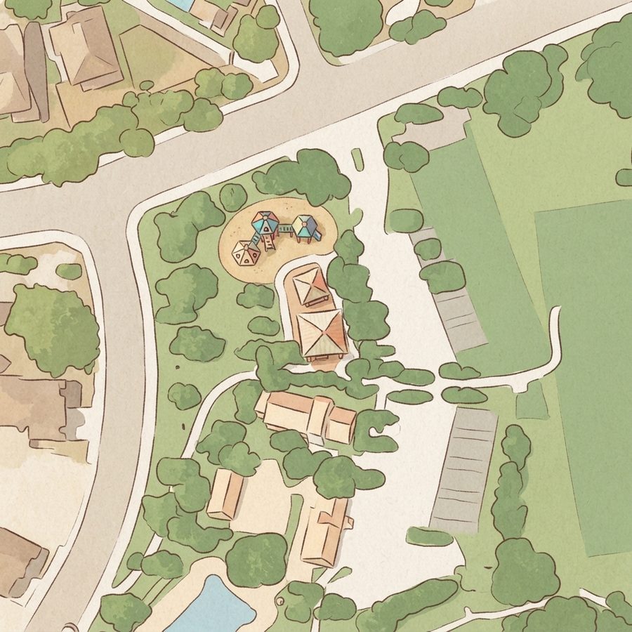 Illustrated map of Weston Oaks Playground