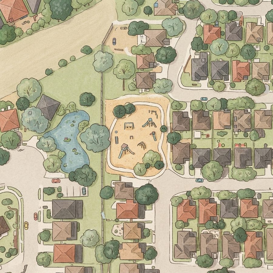 Illustrated map of Westover Crossing Park