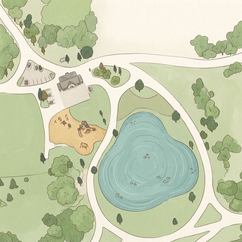 Illustrated map of Westside Park