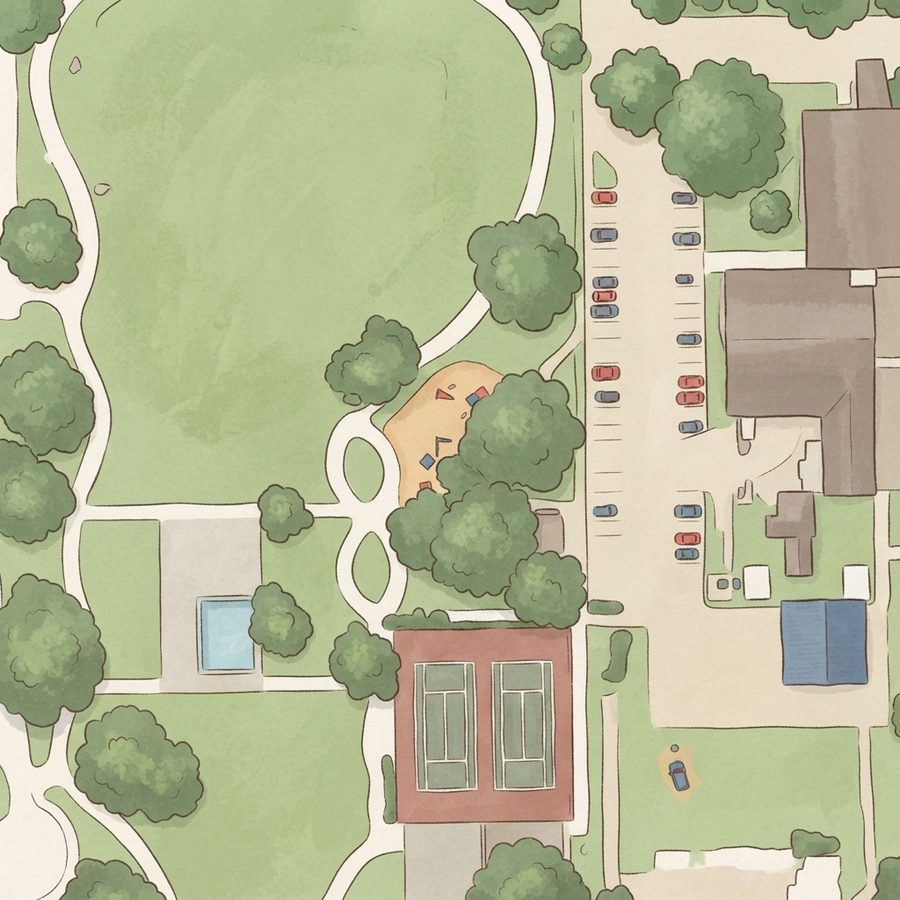Illustrated map of Westwood Park