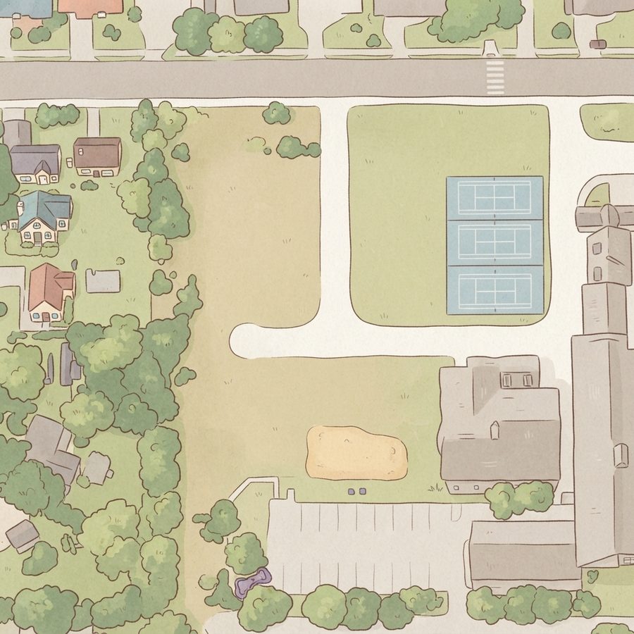 Illustrated map of Westwood Village Park