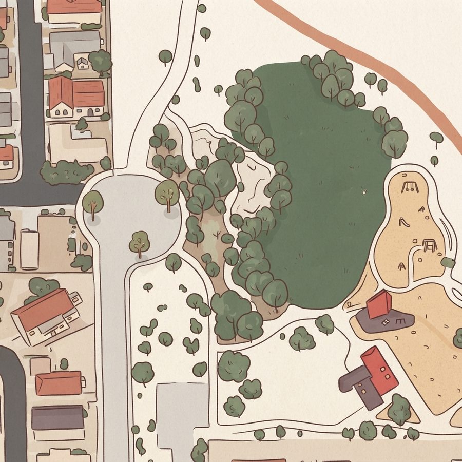 Illustrated map of Wetlands Park