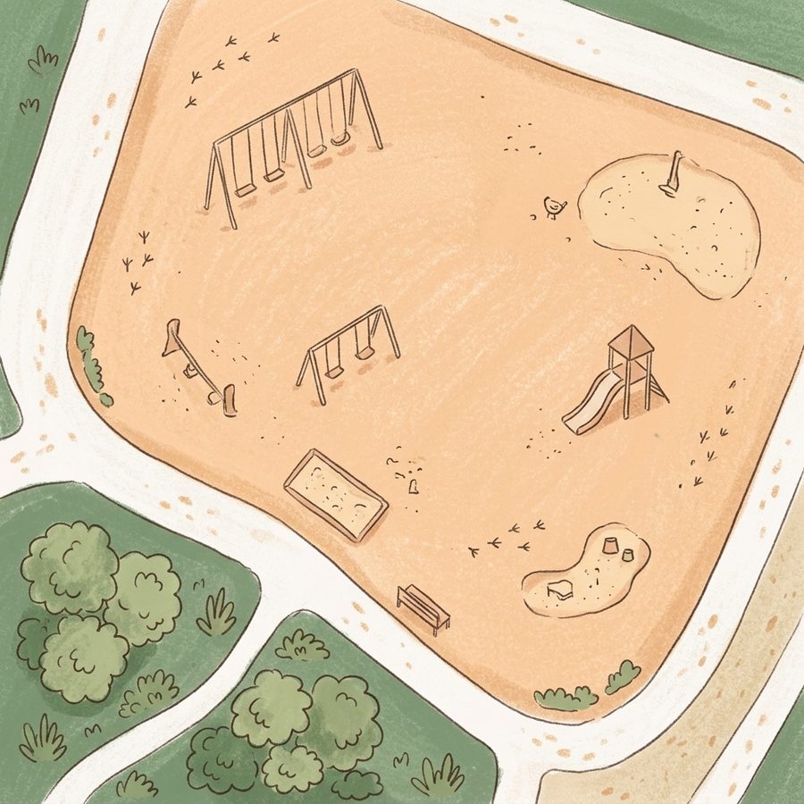 Illustrated map of Wheatlands Community Park