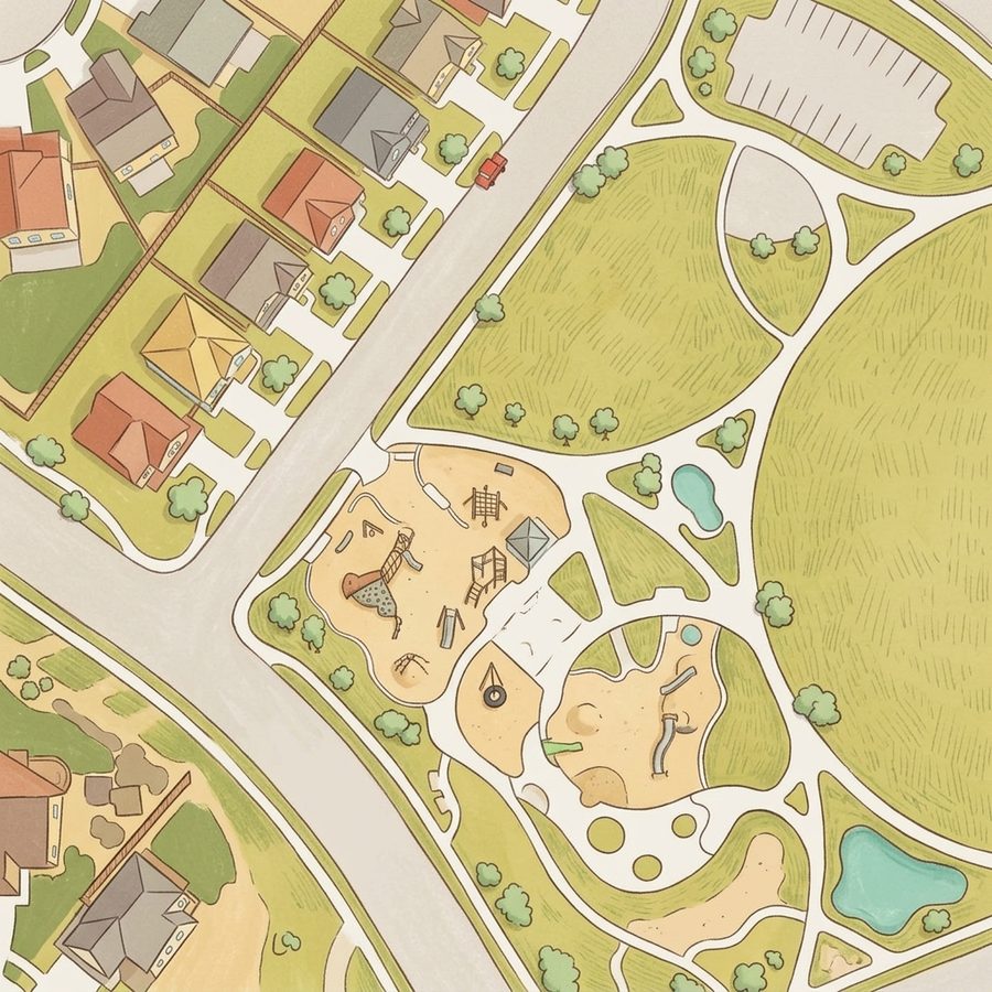 Illustrated map of Wheatlands Community Park