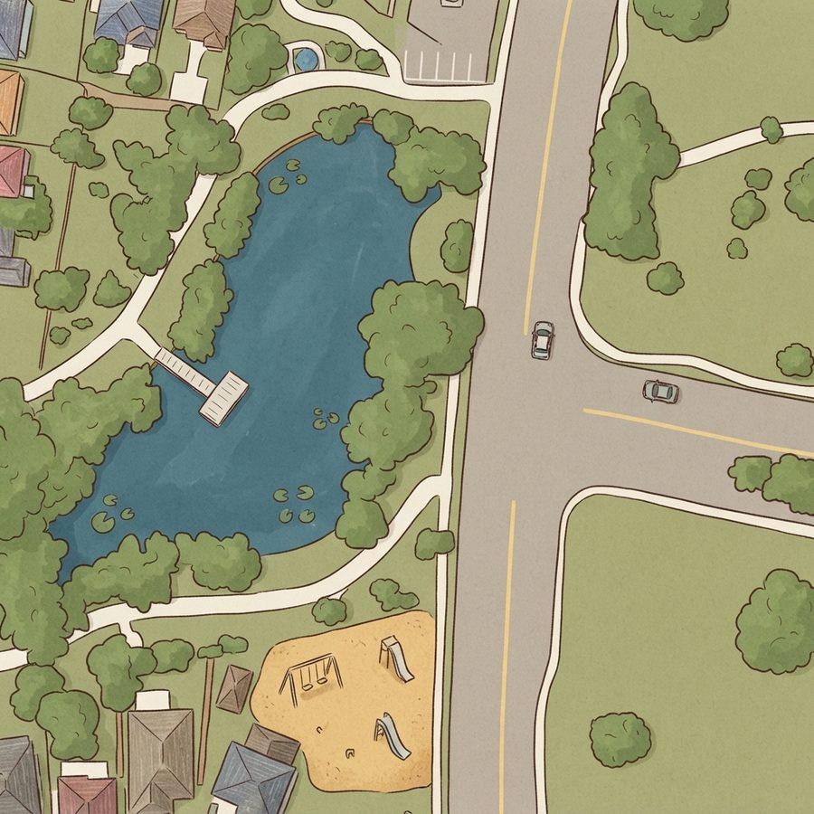 Illustrated map of Wheeler Park