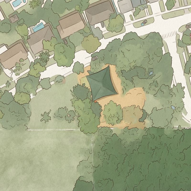 Illustrated map of whispering lakes park