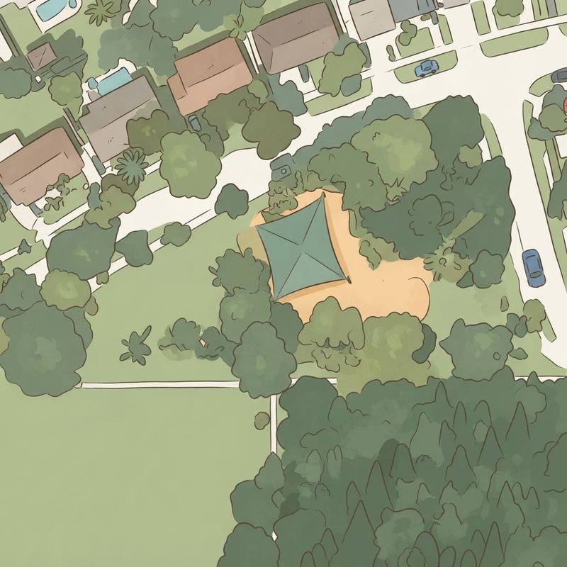 Illustrated map of Whispering Pines Park