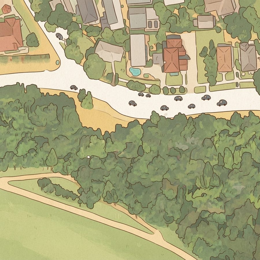 Illustrated map of White Oak Parkway