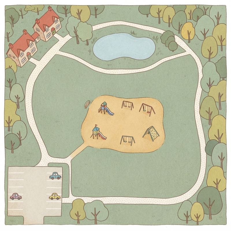 Illustrated map of White Rock Lake Park