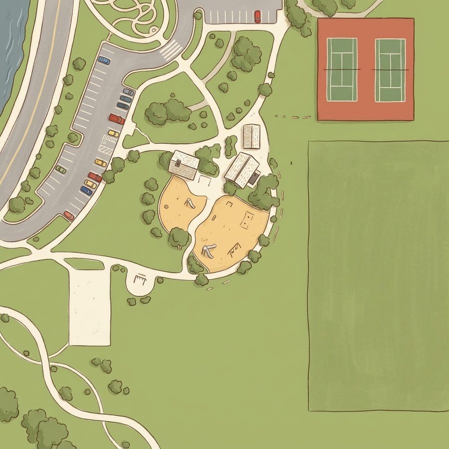 Illustrated map of Whitetail Park Playground