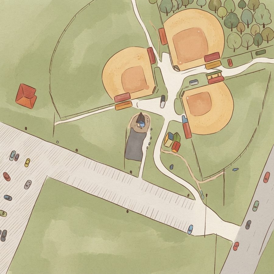 Illustrated map of Whitfield Park