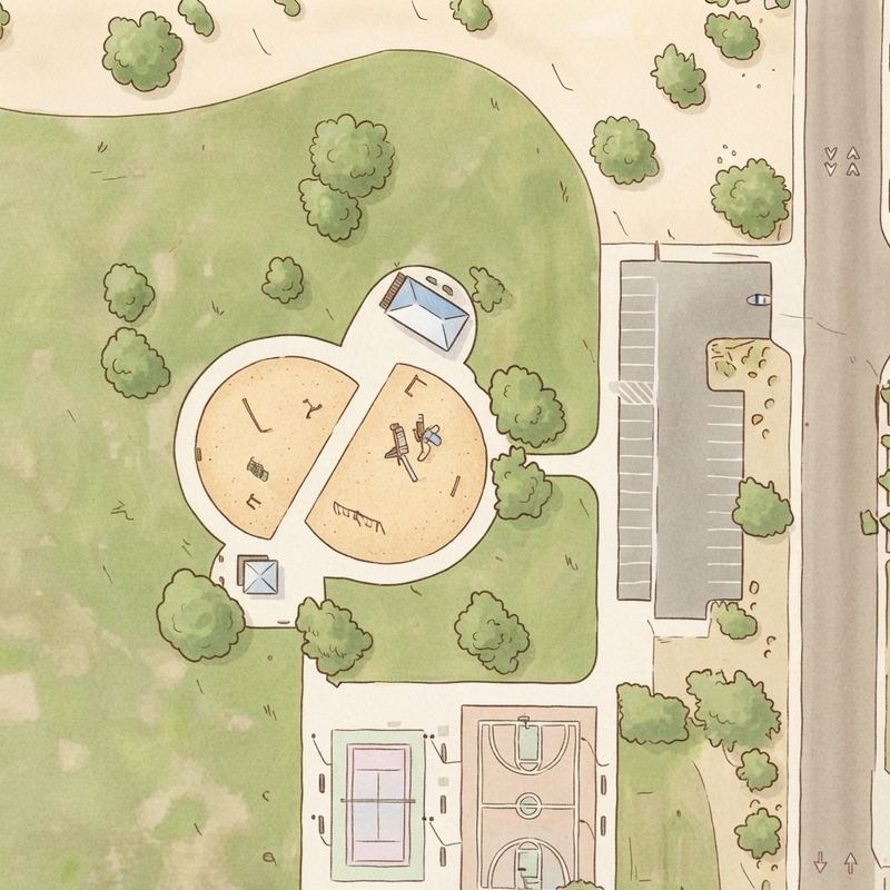 Illustrated map of Whitman Park