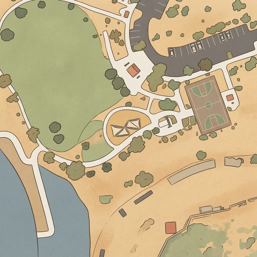 Illustrated map of Whitney Mesa Park Recreation Area