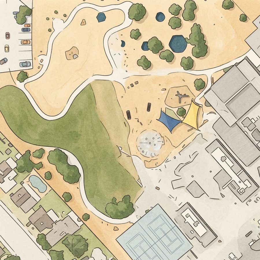 Illustrated map of Whitney Park