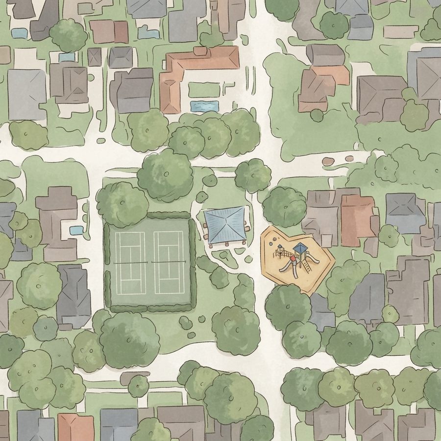Illustrated map of Wier Park
