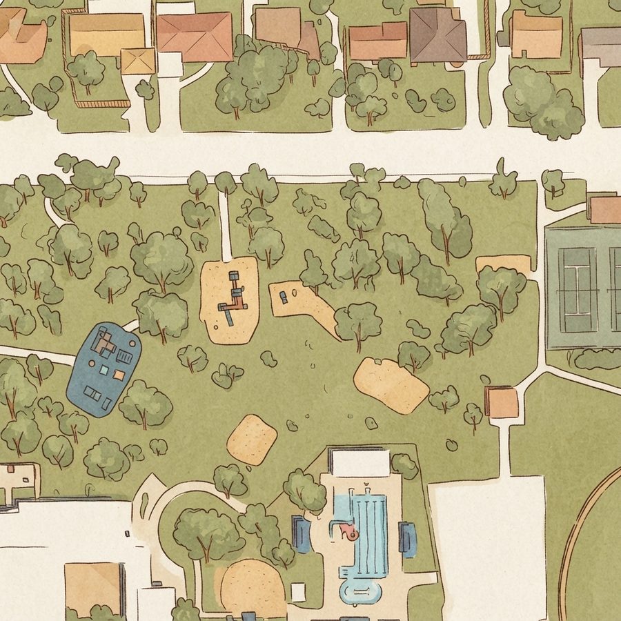 Illustrated map of Wilkie Park